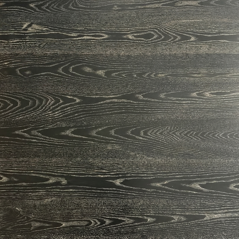 Black Ash Round Dining Table with Tapered Octagonal Base