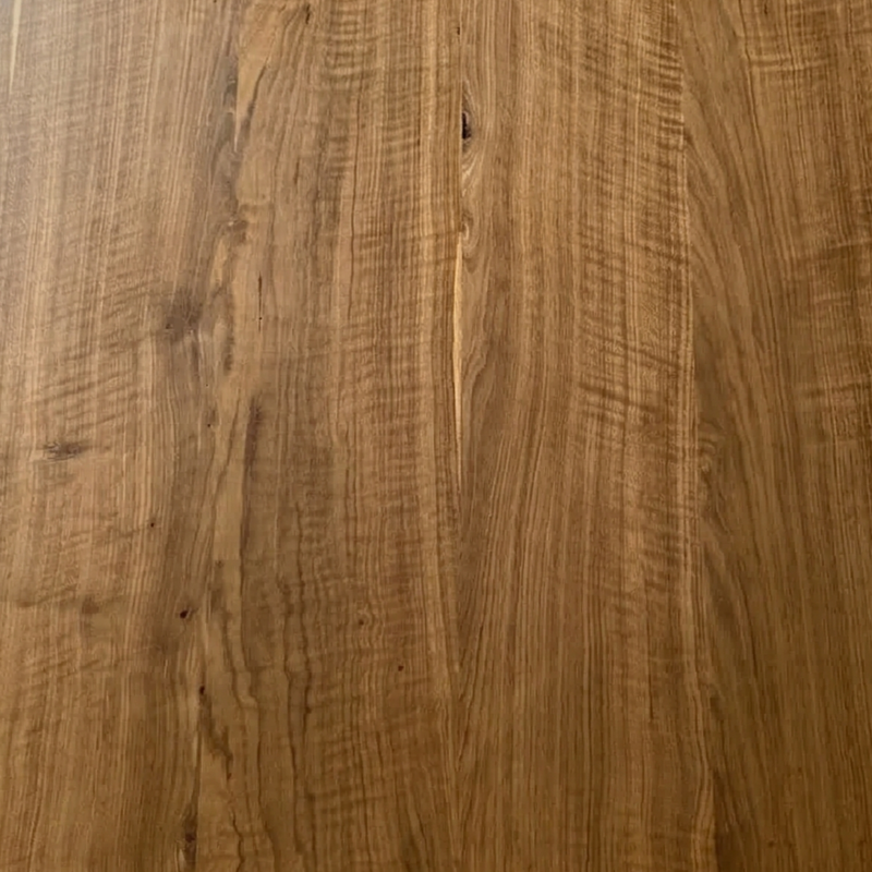 White Oak Round Dining Table with Reeded Pedestal Base