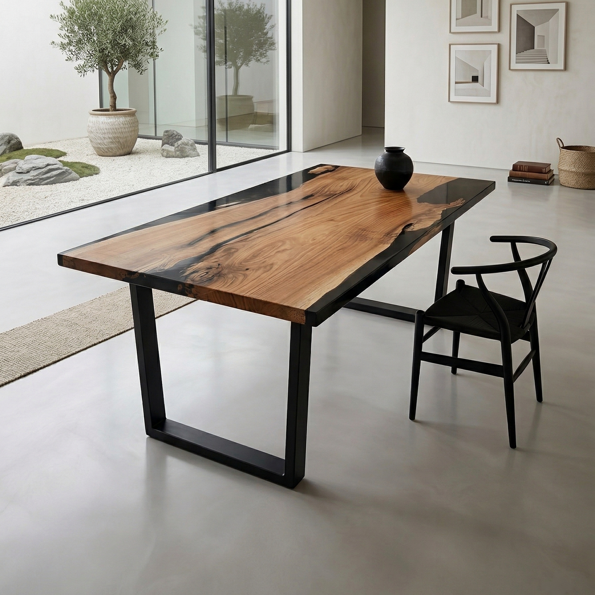 Butternut & Black Epoxy Dining Table | Handcrafted in Hamilton